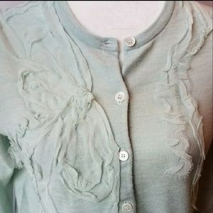 J. Crew Sweaters - J. Crew merino wool cardigan light green applique J. Crew Sweaters - J. Crew merino wool cardigan light green applique